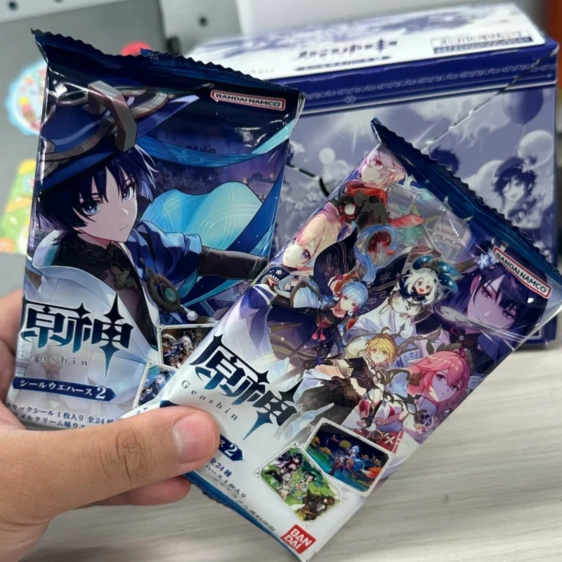 

Bandai Namco Genshin Impact Wafer Cards Vol.2 Japanese Version Sticker Collection Anime Peripheral Collectible Cards For Fans