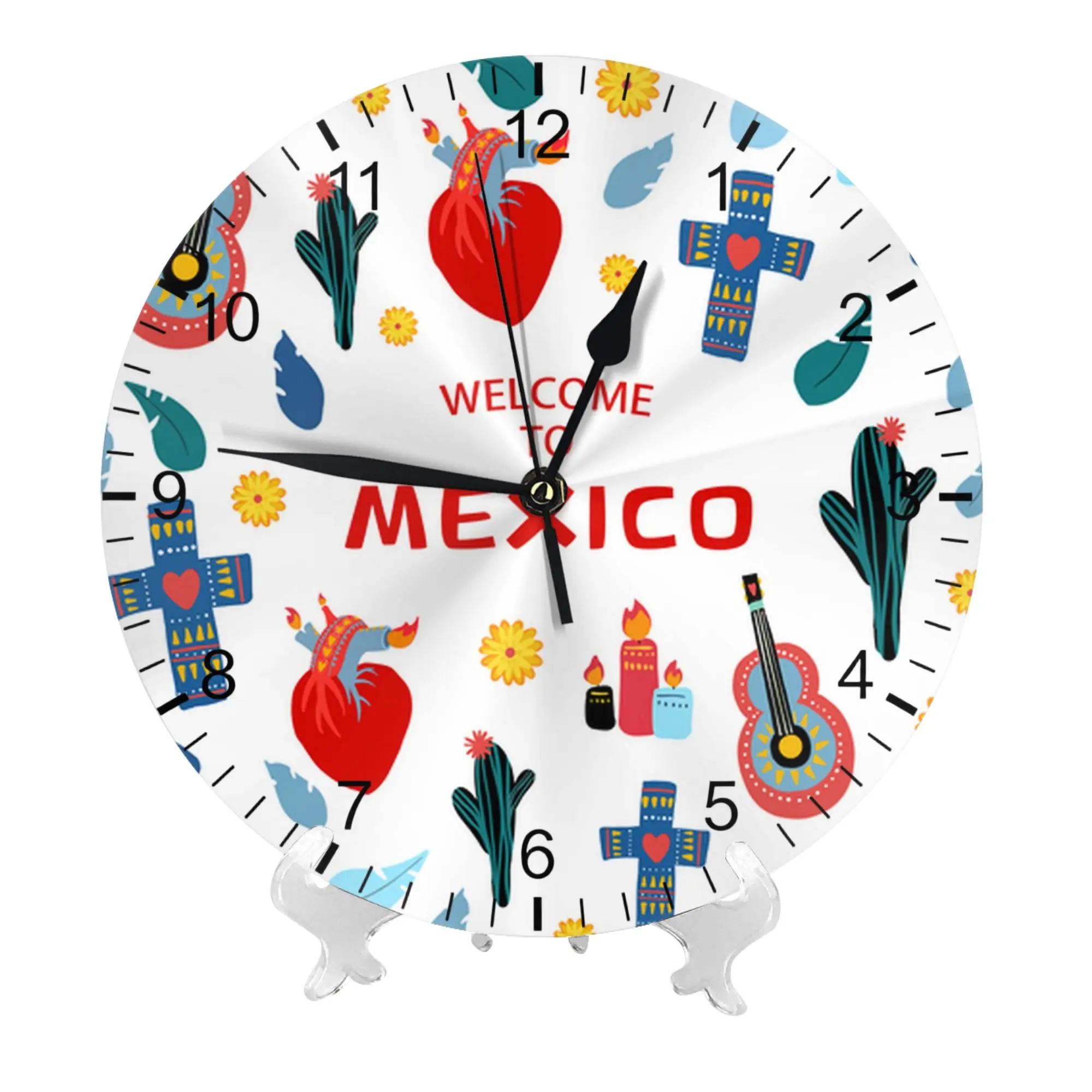 Welcome To Mexico silent wall clock round wall watch home art decor housewarming gift