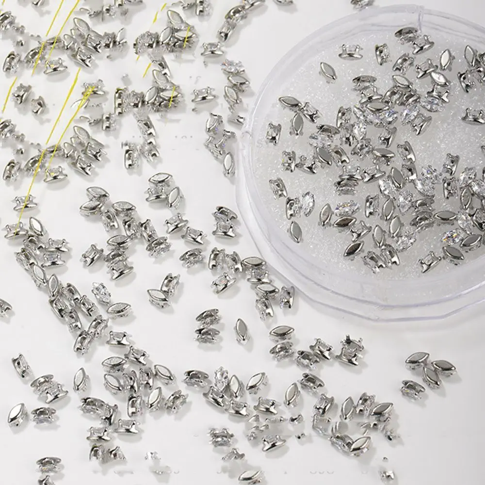 Luxury 3D Square Water Drop Manicure Zircon Crystal Nail Rhinestone Nail Art Charms Nail Jewelry Set Diamond Nail Decoration