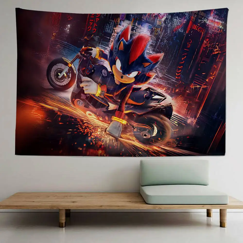 أنيمي S-Sonic-c نسيج الفن الطباعة اليابانية قماش مزخرف جداري أنيمي الجدار الشنق ديكور المنزل #4