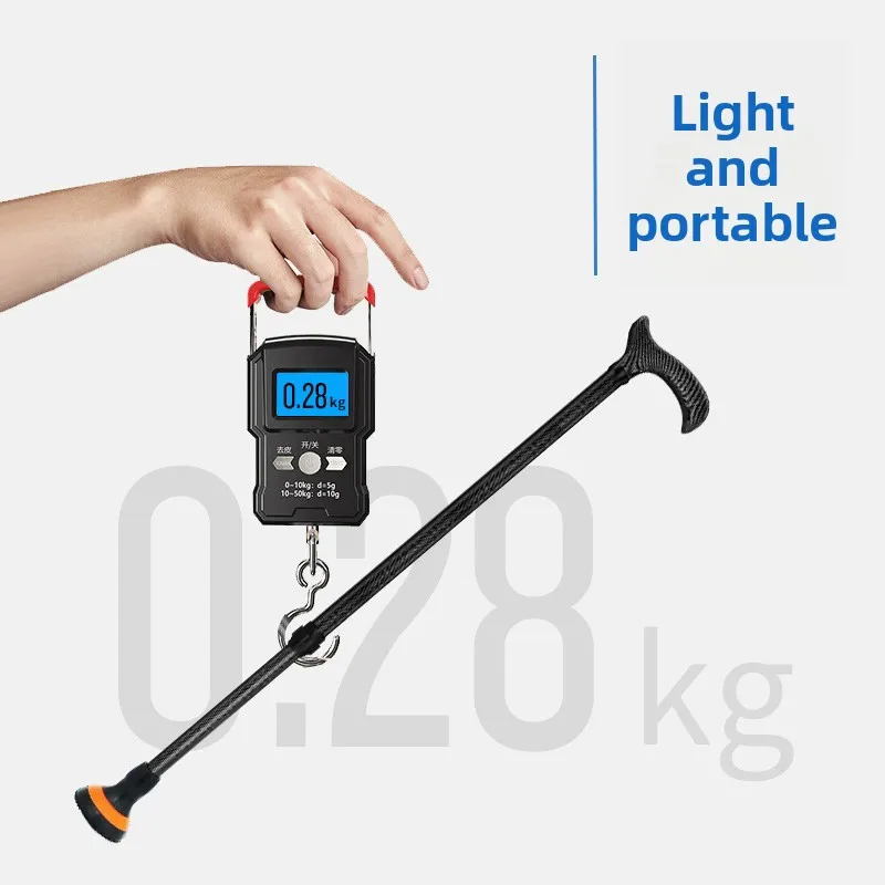 Ultra-light Carbon Fiber Telescopic Cane, Hiking Pole, Walking Stick, Assisting Walking During Hiking, Anti-slip and Fall-proof