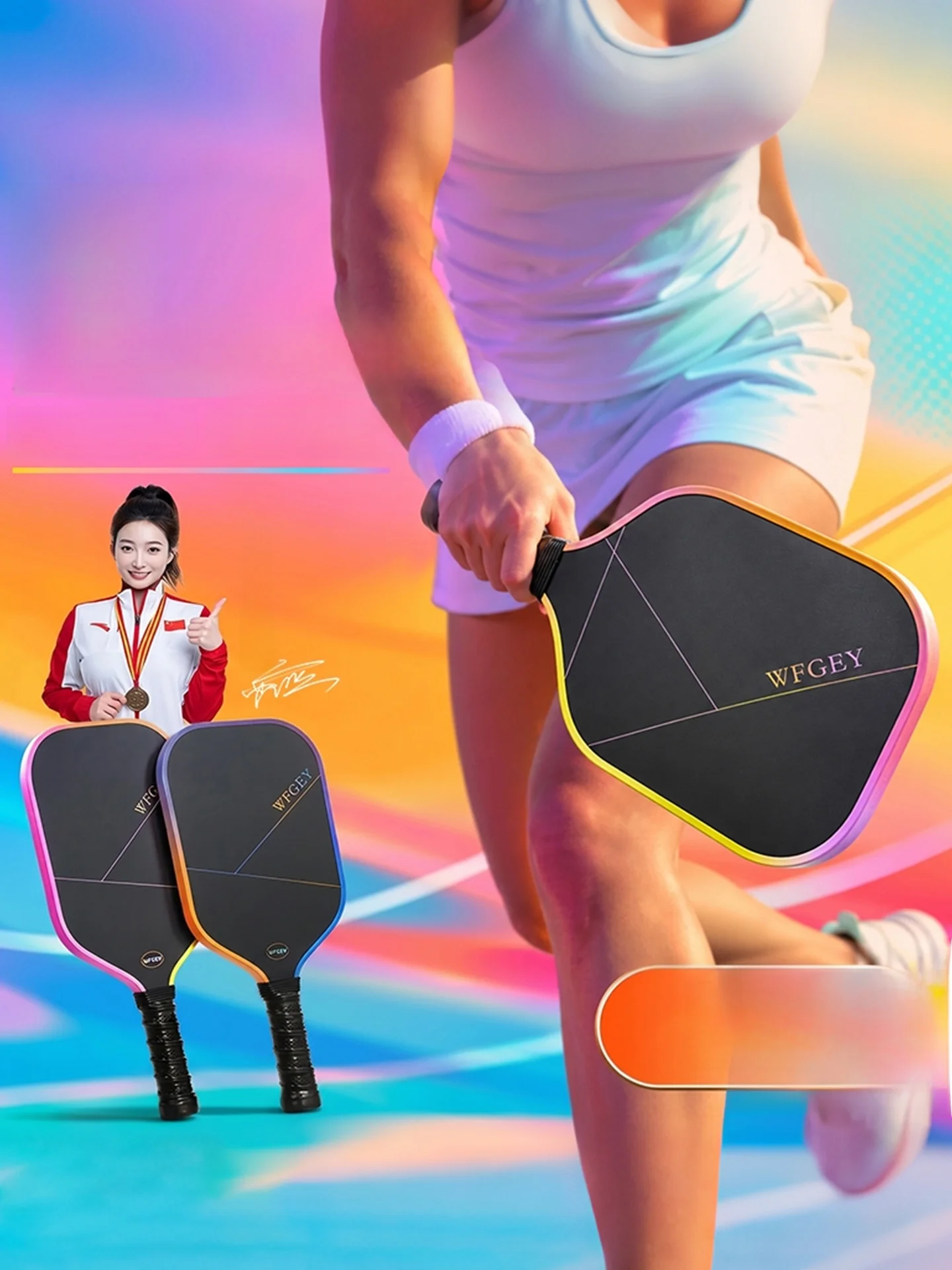 professional-wfgey-pickleball-racket-set-full-kit-competition-level-carbon-fiber-matte-finish-shock-absorption-technology-inc