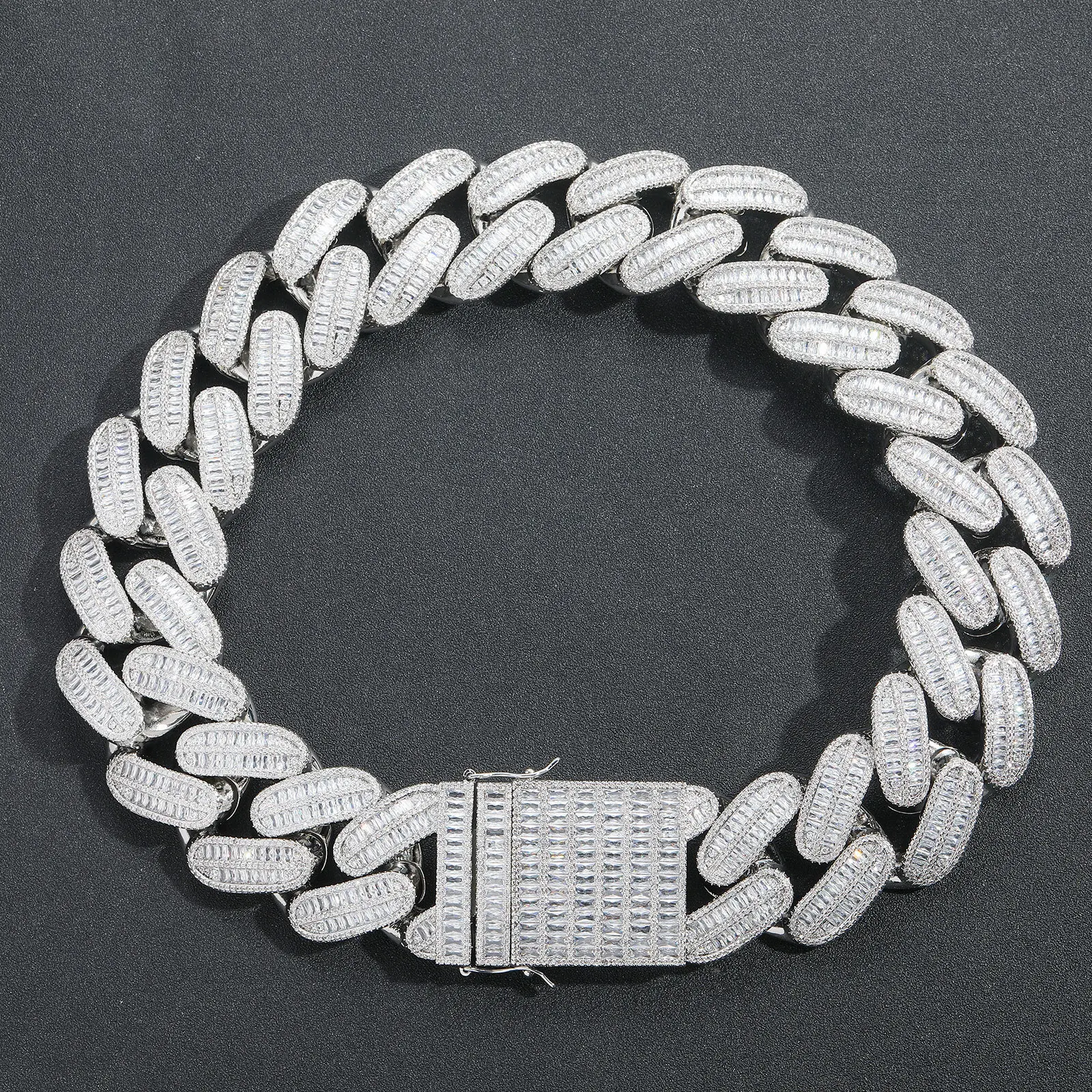 40mm Width Big Size Cuban Link Chain Prong Large Necklace Bracelet Hiphop Rapper New Arrival Miami Chain Men Jewelry