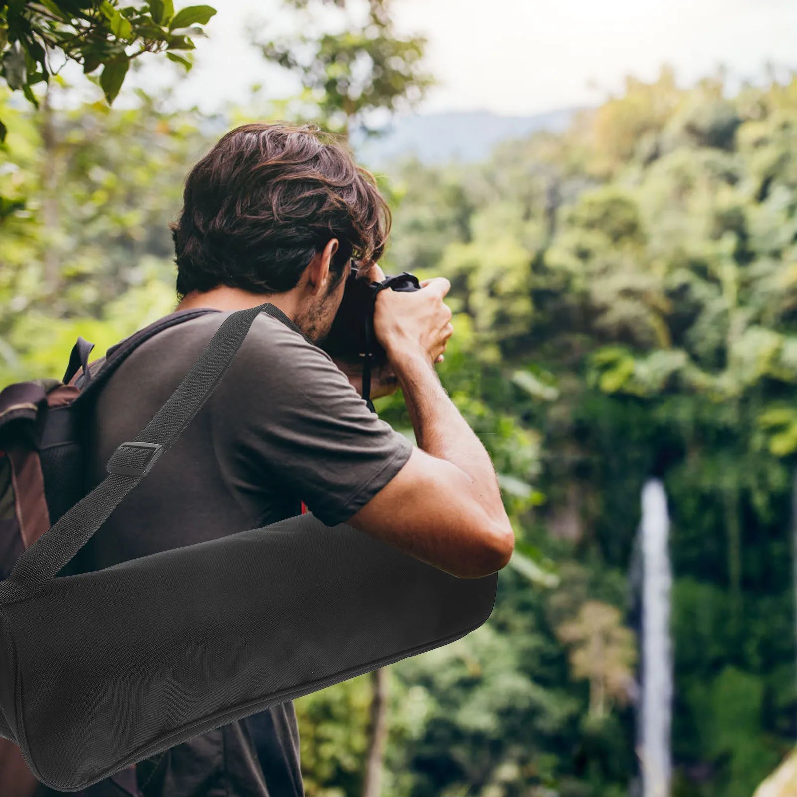 حقيبة تخزين ثلاثية القوائم مقاومة للتآكل من مادة النايلون المقاومة للرذاذ وحزام كتف واحد قابل للتعديل لحامل ميكروفون ثلاثي القوائم
