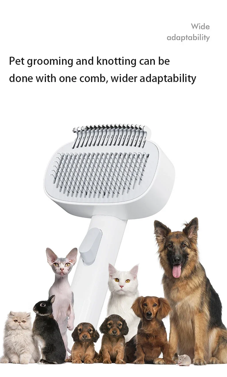 Magic Pet Grooming Brush - Effortless Knot Remover & Hair Collector, Detangling Painless for Cats & Dogs with Thick Fur