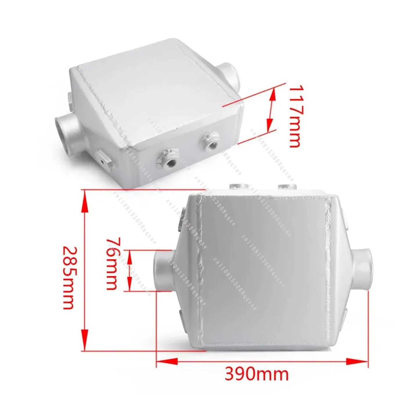 Modified Ship Racing Car Aluminum Water-cooled Intercooler 1/2NPT Turbocharged Direct Radiator 76MM Interface