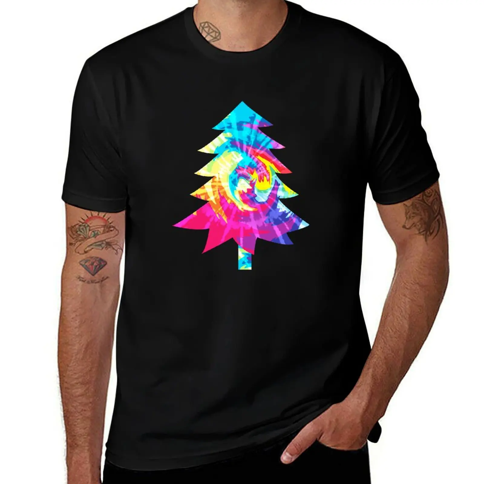

Art t for Colorful man cotton Christmas t shirts shirts Dye designer funny Tie T-Shirt Rainbow Tree