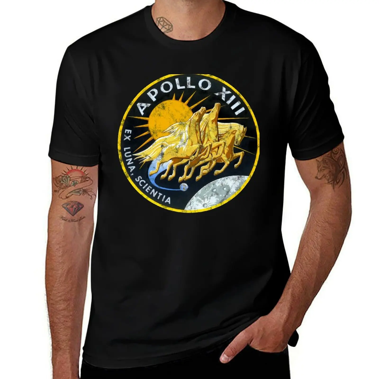 

NASA Apollo 13 (distressed) T-Shirt graphics customizeds graphic tee shirt plus size clothes funny t shirts men