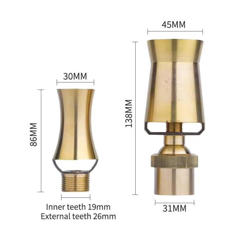 High Quality 1PCS Universal Cedar Tower Ice Fountain Brass Nozzle Adjustable Sprayer for Swimming Pool Fountains Outdoor