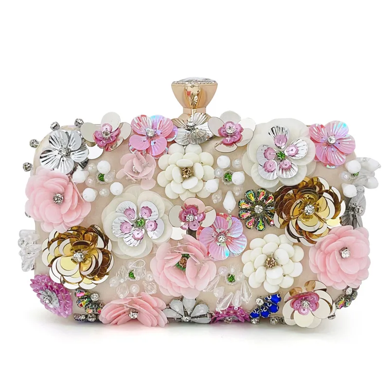 

2025 Luxury Women New Clutch Elegant And Fashionable Evening Bags Floral Party Wedding Chain Dinner Handbags Banquet Lady Purse