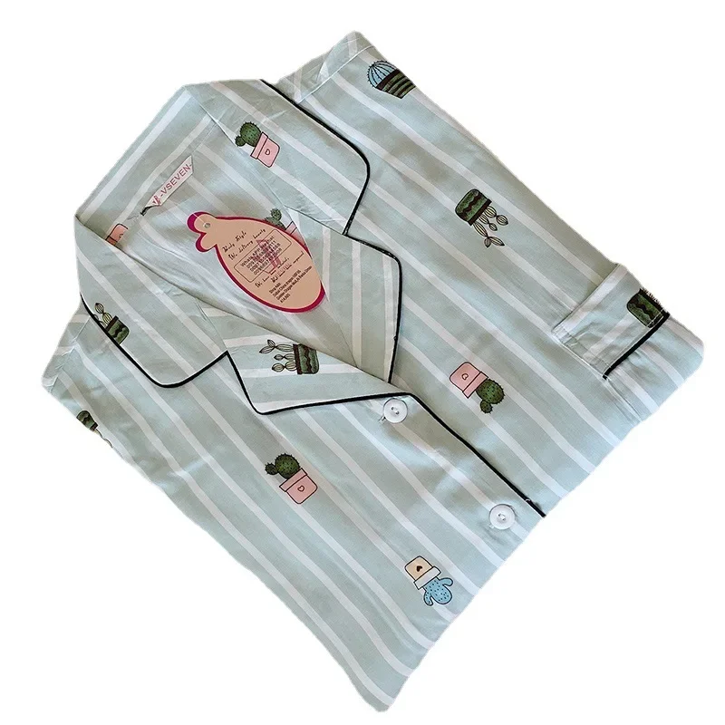 Camisón a rayas para mujer, camisa de dormir de algodón, vestido de noche estampado, lencería holgada de talla grande, novedad de verano 2024