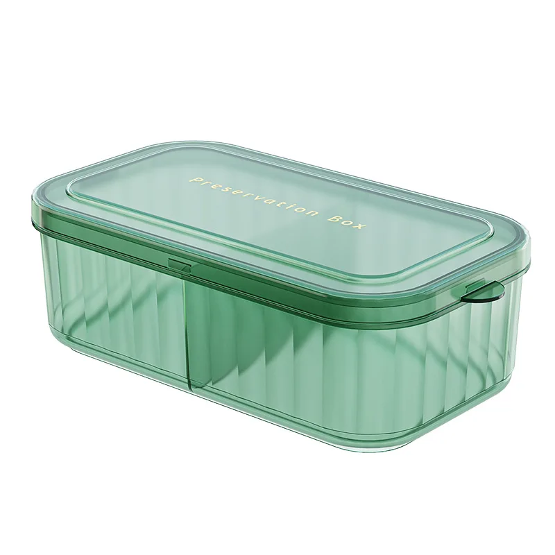Kitchen Refrigerator Rectangular Fresh-keeping Box Microwave Heat-resistant Plastic Food and Fruit Storage Sealed Box