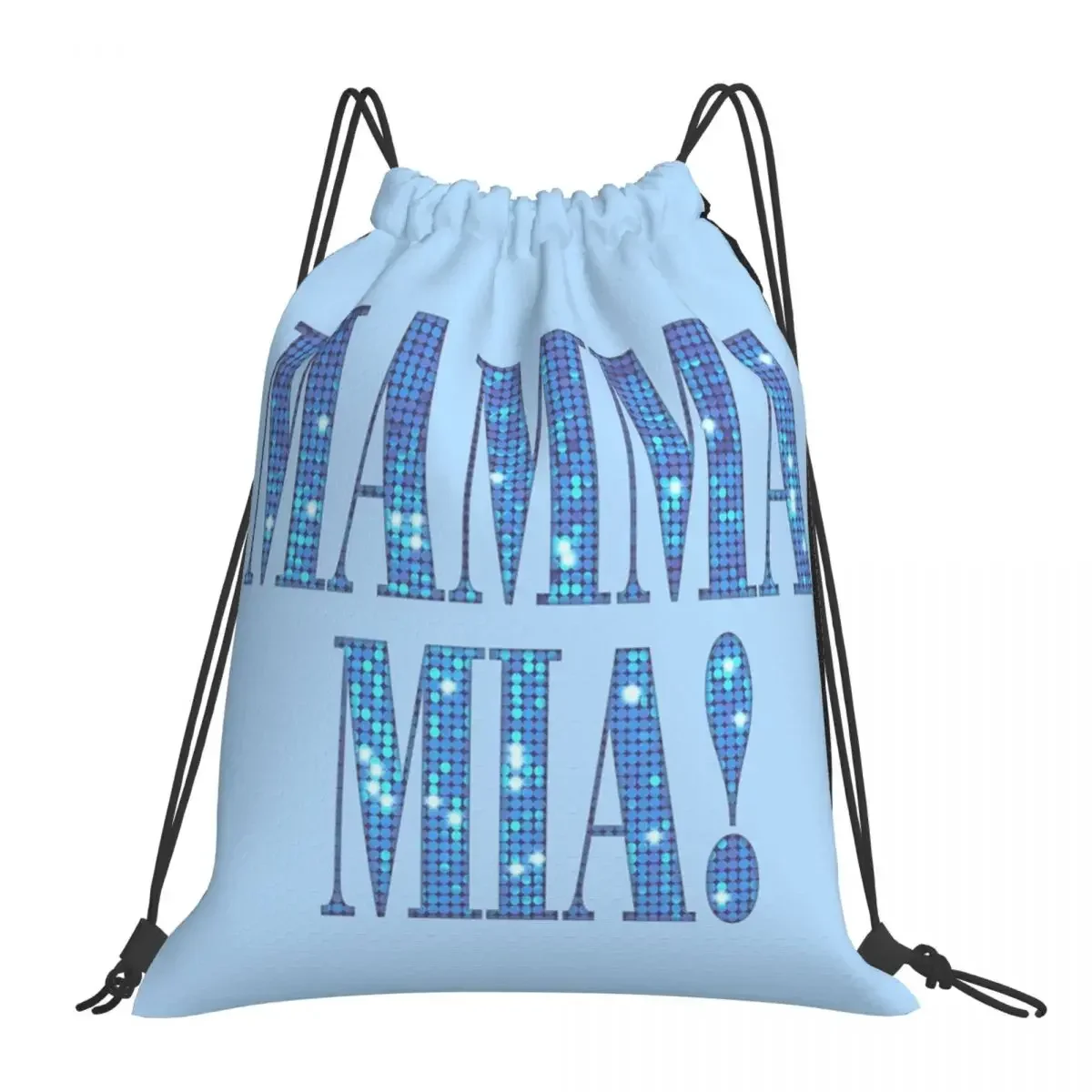 Mamma Mia -disco Backpacks Fashion Portable Drawstring Bags Drawstring Bundle Pocket Shoes Bag BookBag For Man Woman School