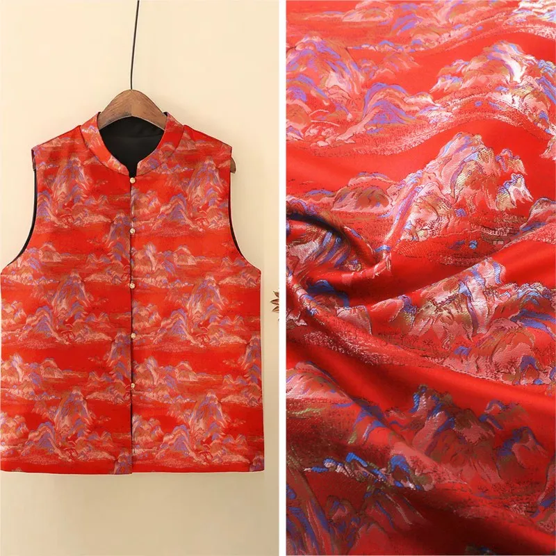 

New Chinese style imitation Song brocade waistcoat fabric high jacquard garment cloth