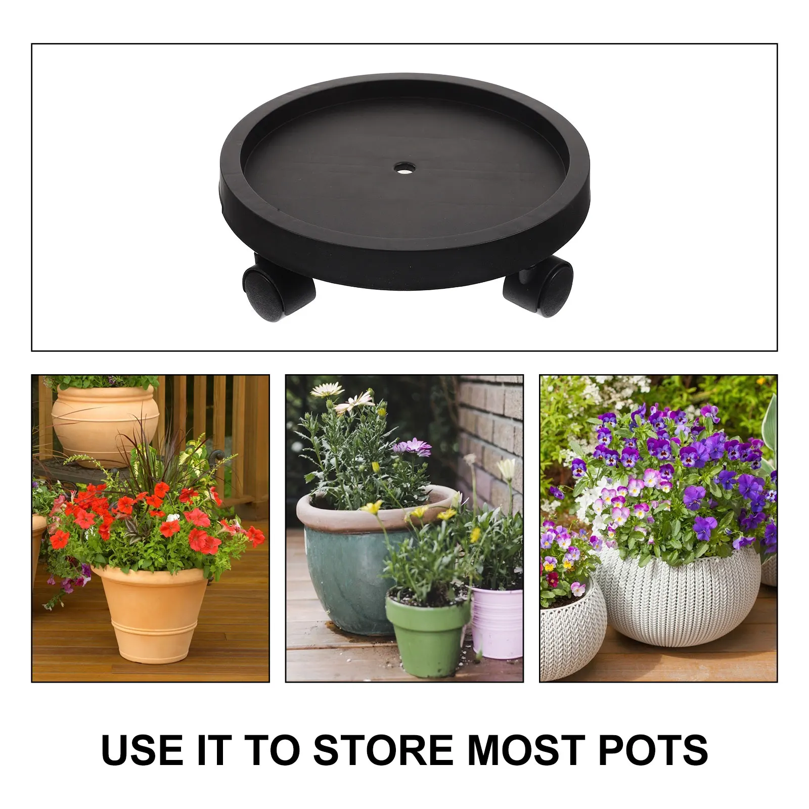 

Flowerpot Tray Plant St Removable PP Wheels Holder Base Indoor With Wheels Outdoor Garden Trolley Cart Dolly