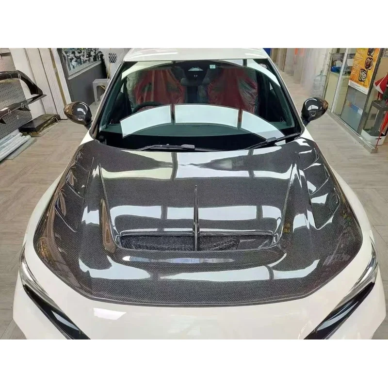 High Quality AC Style Carbon Fiber Engine Hood Sports Car 2015-2017 Gloss Easy Installation Exterior Parts