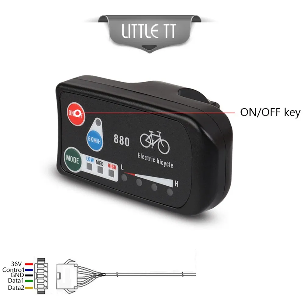 LED Display for KT 880 Electric Bicycle Control Panel Automatic Gear Recovery Digital Communication for Parameter Settings