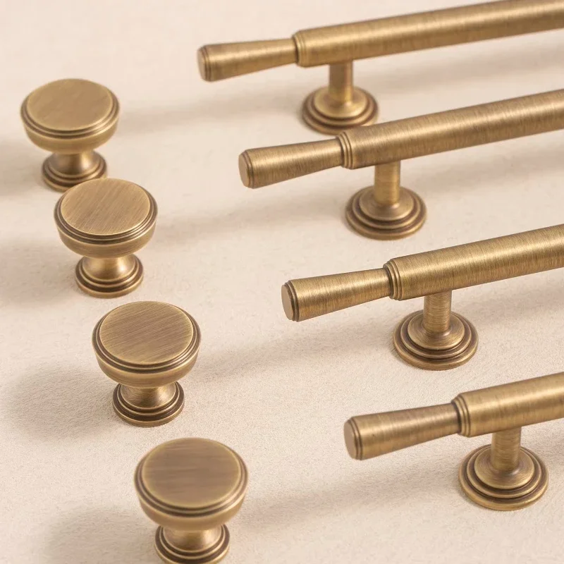 

Light Luxury Cupboard Handles /Vintage Bronze Solid Brass Cabinet Knobs Furniture Hardware Antique Kitchen Wardrobe Drawer Pull