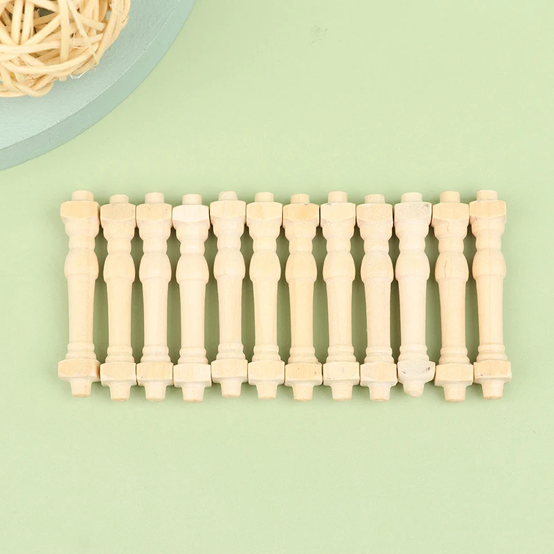 12pc 1:12 casa delle bambole accessori per ringhiere in legno in miniatura giocattoli modello piccola colonna