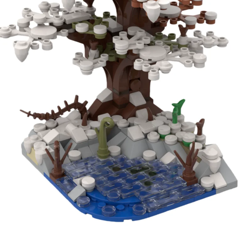 Modelo creativo de árbol de invierno modular arquitectónico MOC, bloques de juguete de construcción de partículas pequeñas, 348 piezas, adecuado para todos los entusiastas