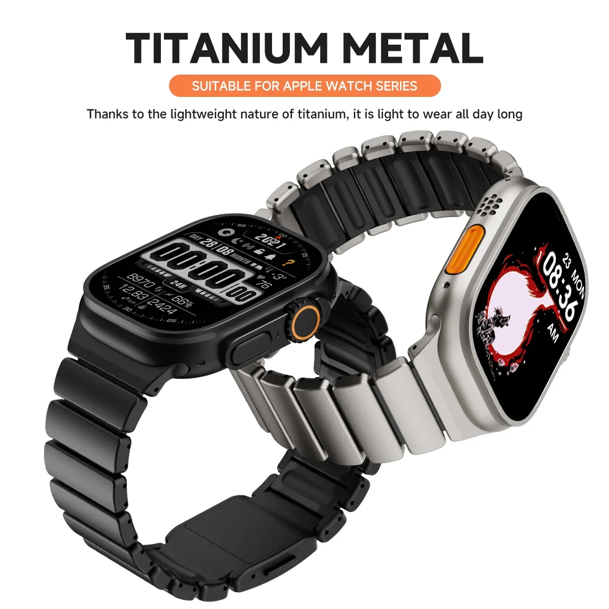 Silicone Magnetic Strap for Apple Watch Ultra 4/3/2 49mm Series 12/11/10 46mm Titanium Metal Band Iwatch 9 8 7 45mm SE3 44mm