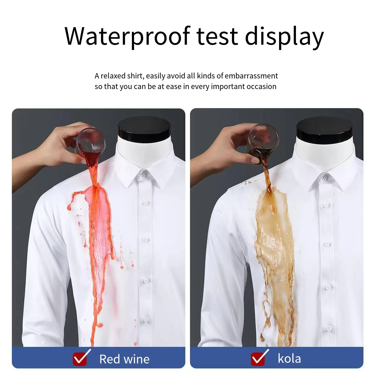Oil-proof waterproof men\'s shirt formal long sleeve high quality business leisure free ironing new slim-fit three prevention