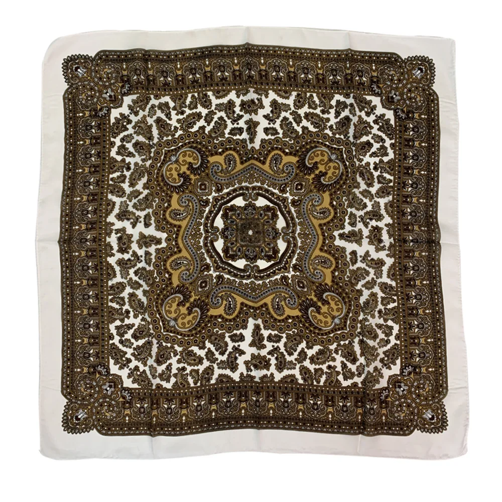 70*70cm Breathable Thin Russian Style Square Scarf Retro Floral Print Bandana Shawl Babushka Hair Head Wraps Headband Scarves