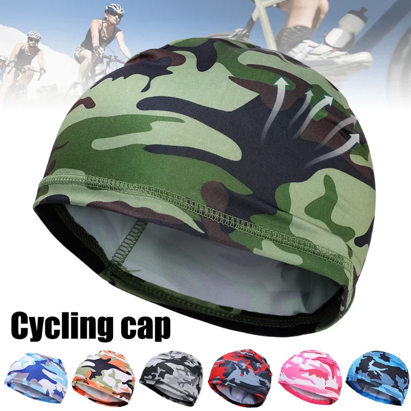 Summer Breathable Cycling Cap Quick Dry Hat Motorcycle Bike Hat Sweat Wicking  Anti-UV Helmet  Inner Cap Sports Hat Cap Unisex