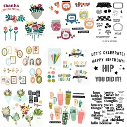 Burst of Blooms/Hugs/Cheer Stamps and Cutting Dies Berries and Jam Cup Die Cut Set For DIY Scrapbooking Paper Craft Card Making
