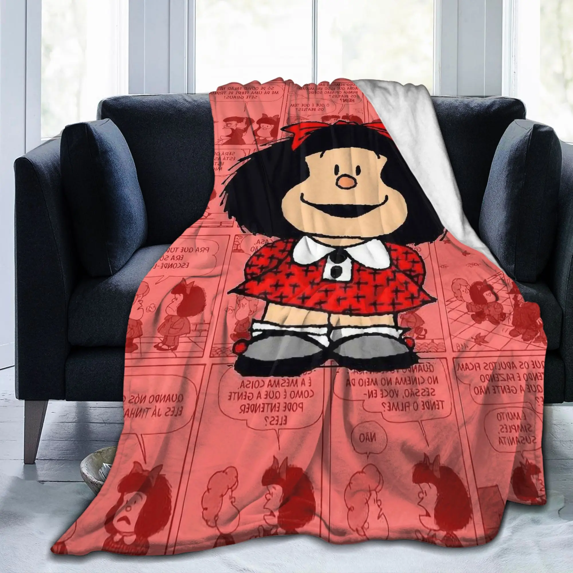 

Mafaldas Knitted Blankets Fleece Anime Super Warm Throw Blanket for Bedroom Sofa Bed Rug