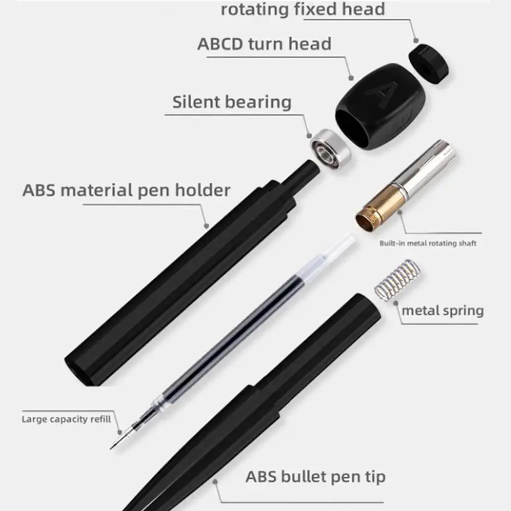 Funny ABCD Rotation Answer Gel Pen Ballpoint Silent Bearing Relieve Anxiety Novel Design Rotation Gel Pen School