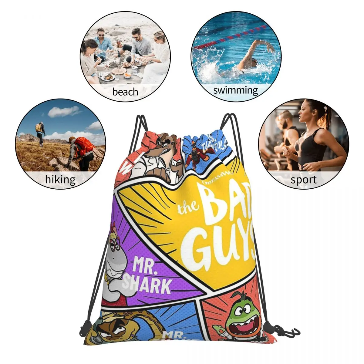 나쁜 녀석 귀여운 배낭 캐주얼 드로스트링 가방 신발 가방 여행 학교용 책 가방