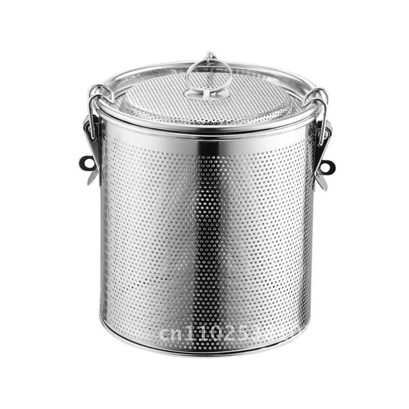 

Stainless Steel 304 Marinated Material Cage Water Basket Commercial Soup Filter Bag Large Spice Box with Micro Hole for Solid