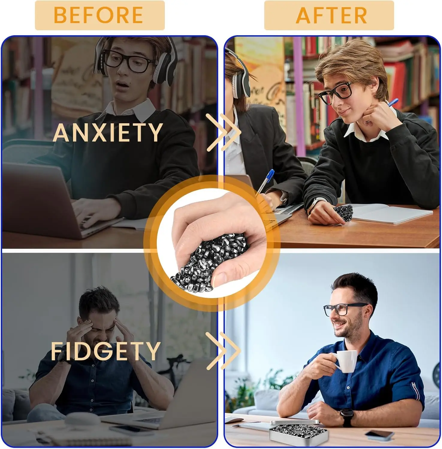 แม่เหล็กความเครียดของเล่น,อ่อนแอแม่เหล็ก Fidget Ferrite Putty ความวิตกกังวลป้องกันความเครียดบรรเทาของเล่นสําหรับผู้ใหญ่ ADHD ออทิสติก EDC Fidgeting ของเล่น
