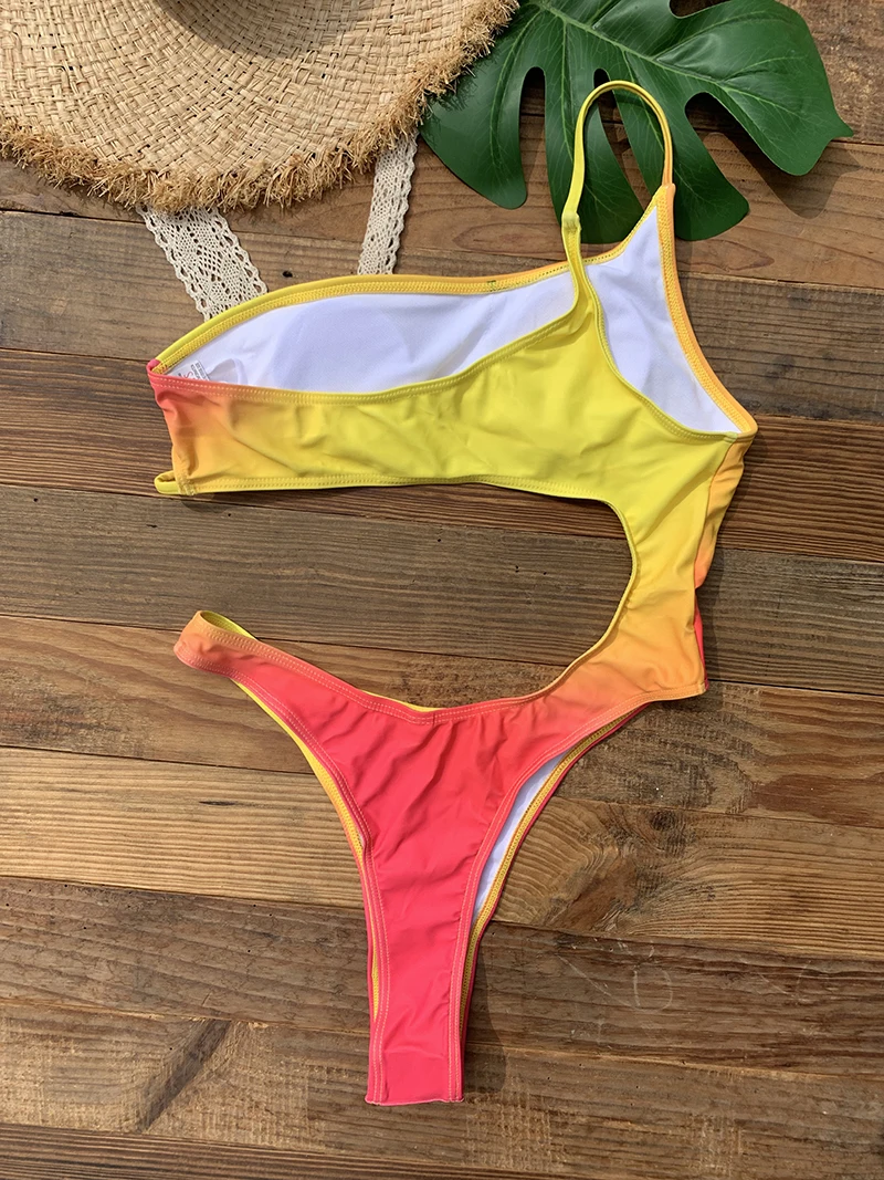 2024 New Sexy African Swimwear Women One Piece Swimsuit Plus Size Cut Out Bathing Suit Summer Beach Wear Bathers Tie-Dye Print