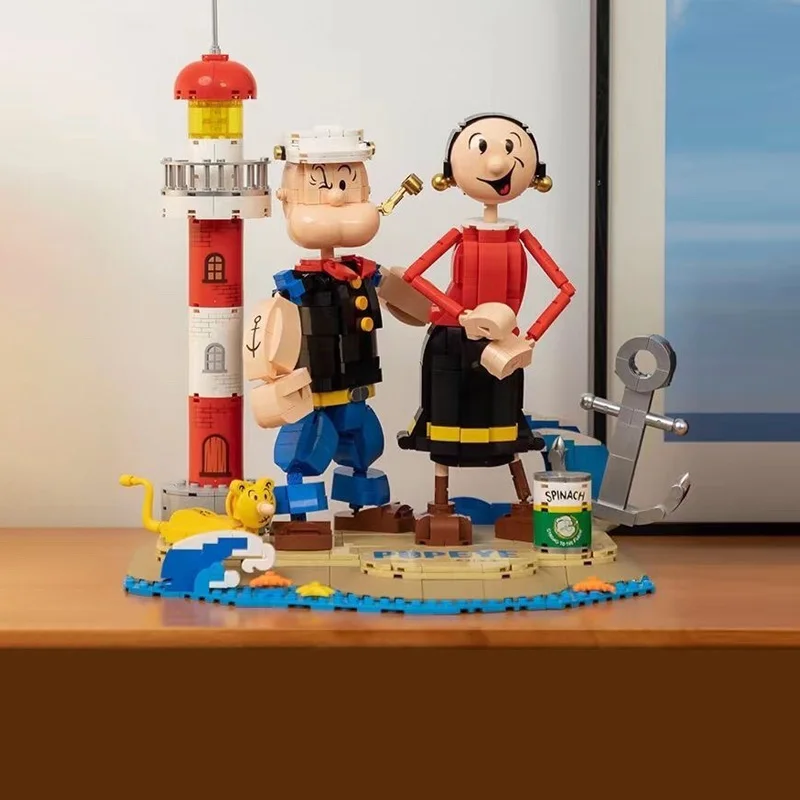 Klassieke Bouwstenen Verenigde Staten Cartoon Moc Blok Popeyes Olijven Figuren Model Vuurtoren Educatief Speelgoed Voor Volwassenen Cadeau