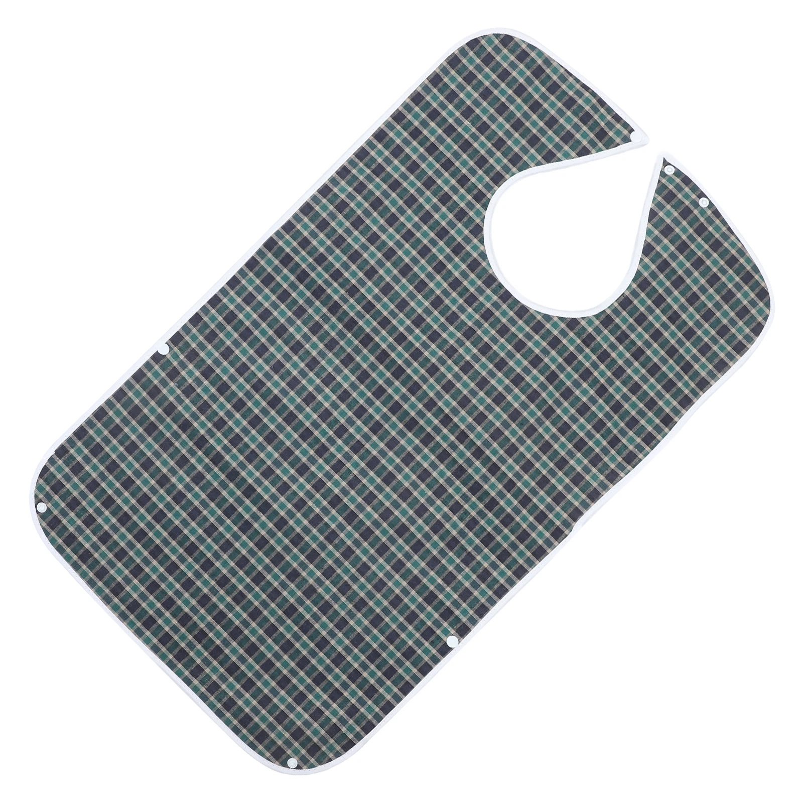 

Reusable Waterproof Bibs Large Green Muslin Adult Washable Elderly Dinner Eating Bibs Adjustable Button Foldable Lightweight