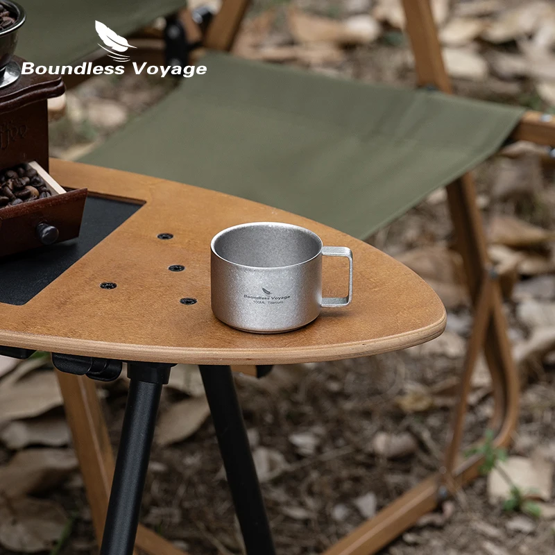 Boundless Voyage Titanium Double Wall Coffee Cup Mini Tea Mug Ultralight Travel Hiking Camping Cup 100ml Ti3085D