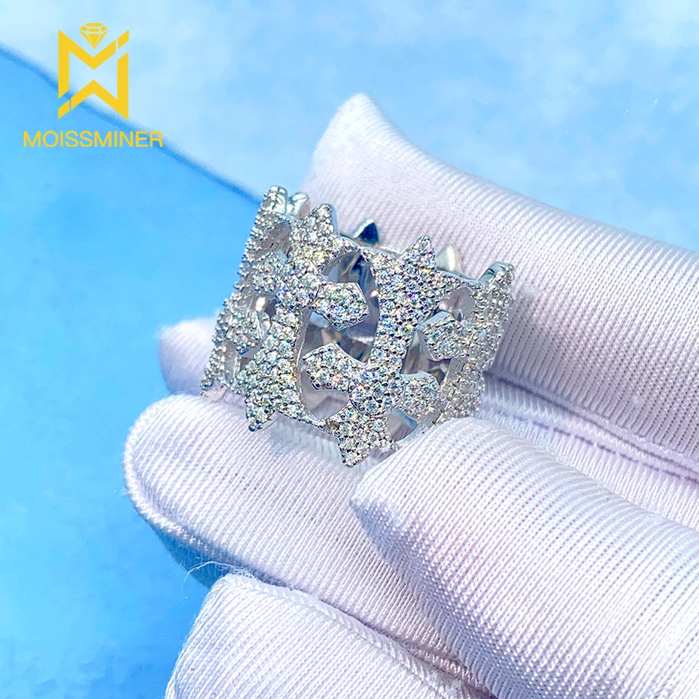 Crown Moissanite Rings For Women Iced Out Rings Women S925 Silver Wedding Ring Finger Jewelry Pass Diamonds Tester Free Shipping