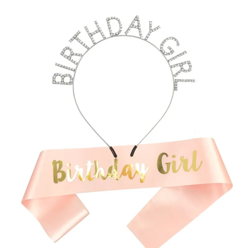 Rosegold Geburtstag Schultergurt Stirnband Set, Party Dekoration Geburtstag Rite Strap