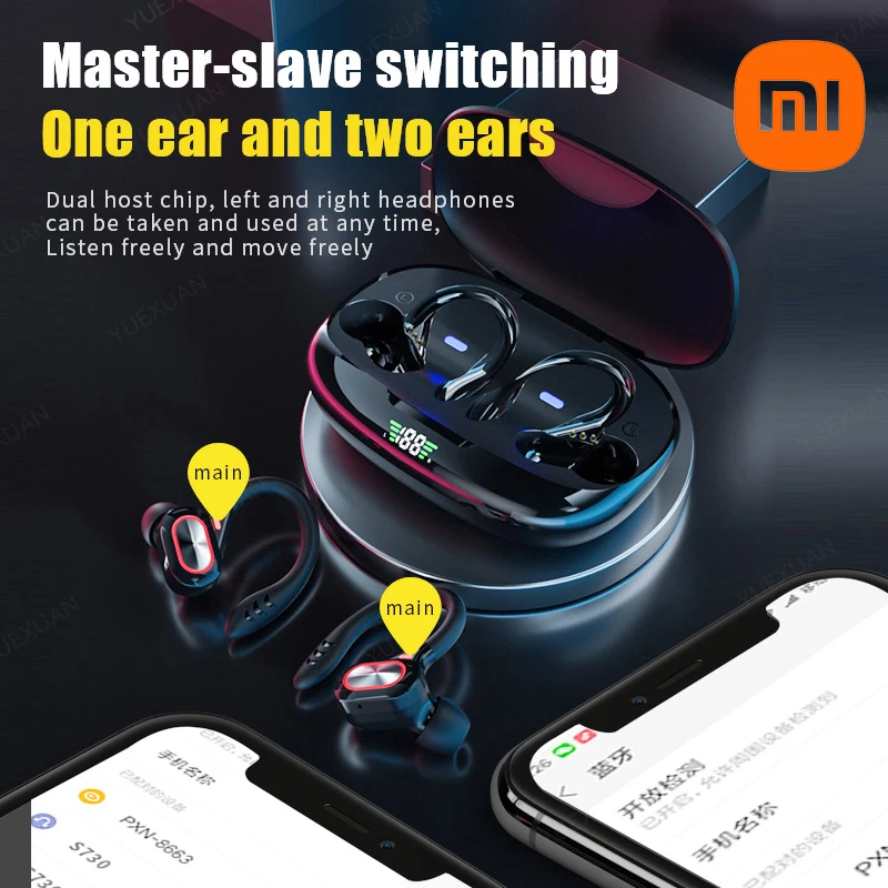 Xiaomi bluetooth ohrhörer kabellose kopfhörer s730 sport ohr haken 9d hifi stereo sound wasserdichte kopfhörer im ohr mit mikrofon