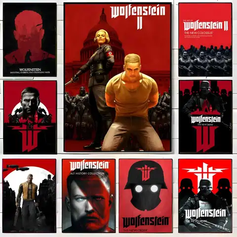 W-Wolfenstein Game Poster Canvas Wall Art Print Poster Decorative Mural Home Decor Gift Unframed
