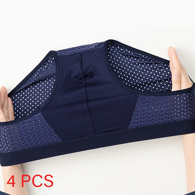 

4 Pcs/Lot Men's Sexy Mesh Breathable Briefs Underwear Hombre Hole Large Size Male Shorts Lingerie Underpants Panties