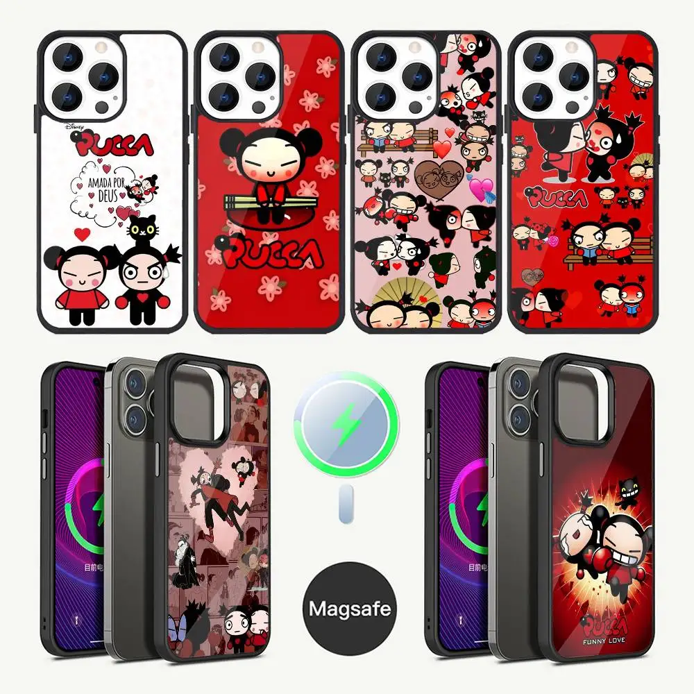 

Cartoon P-Pucca Phone Case For iPhone 17,16,15,14,13,12,11,Plus,Pro,Max Mini Magsafe Magnetic Wireless Charging
