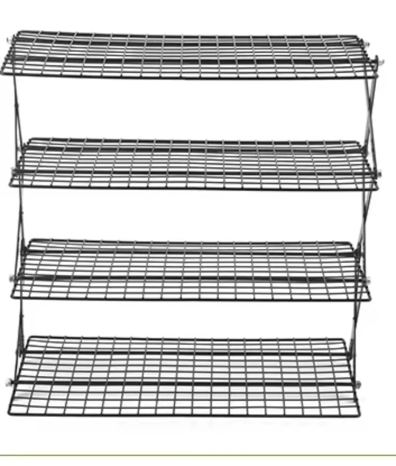 YTYINFoldable Stainless Steel Four-Tier Eco-Friendly Campfire Grill Stackable Storage Rack For Camping Standing Type With Pot Us