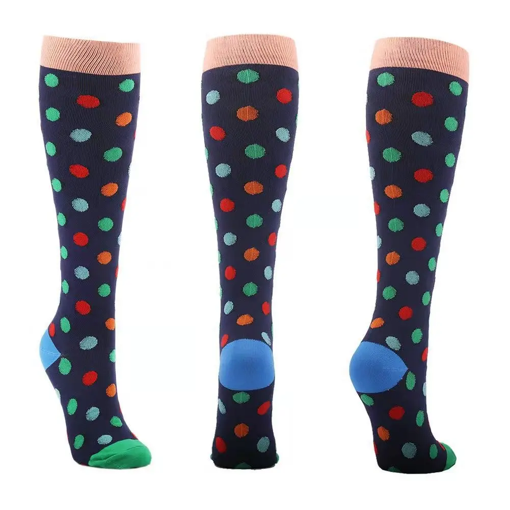 Nurse Leg Care Cute Long Female Socks Sports Cartoon Plaid Leopard Print Sports Compression Socks