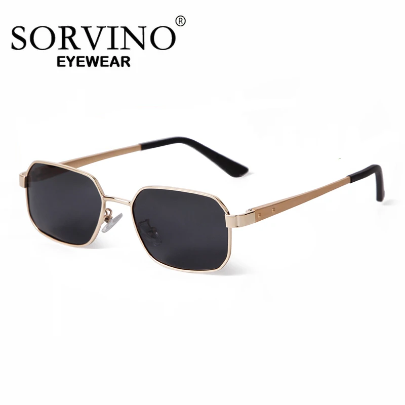 

SORVINO Retro Polarized Rectangle Sunglasses Women Men Luxury Brand Designer UV400 Driving Sun Glasses for Big Face