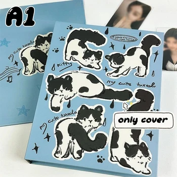 A5 Bağlayıcı Kore Kpop Idol Fotoğraf Albümü Sevimli Mavi Kedi Fotocard Tutucu Fotoğraf Kartı Bağlayıcı Gevşek Yaprak Fotoğraflar Kitap Albümü Toplayın