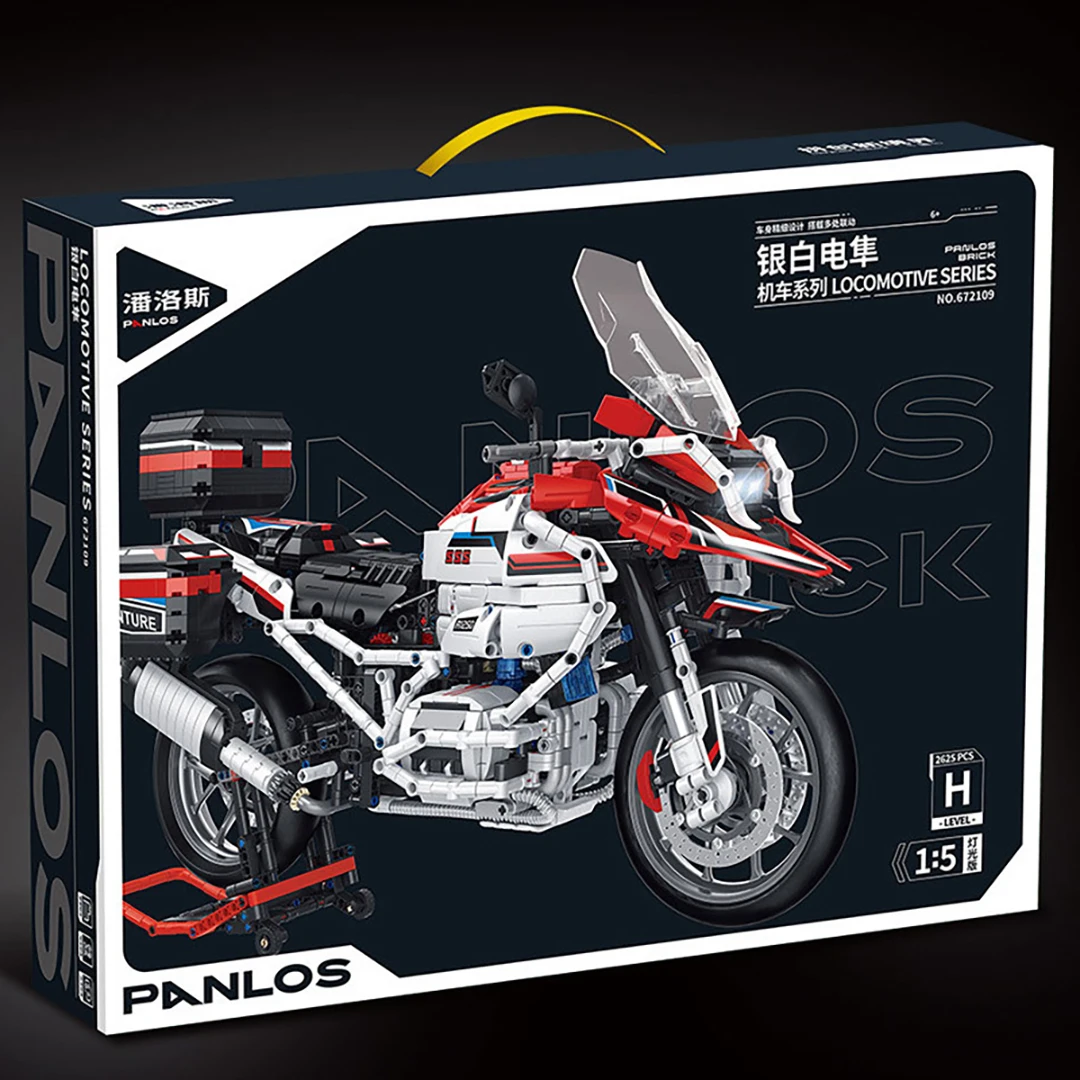 Bloco de Motocicleta para Crianças, Montagem Tecnológica, Desenho Eletrônico, High TechToys, Presentes de Natal, Prata e Branco, 2625 PCs