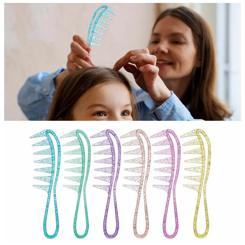 Candy Color Wide Tooth Comb Anti Static Hairdressing Wide Tooth Hair Brush Hair Styling Tool Scalp Massage Hollow Hair Comb